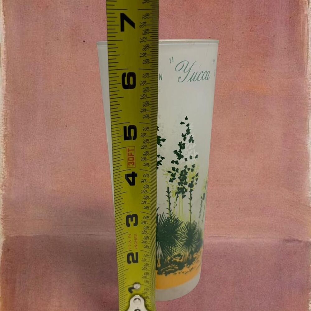 Vintage “Western” Cowboy Collectible Yucca Cholla Cactus Frosted Glass Tumblers - Picture 7 of 7